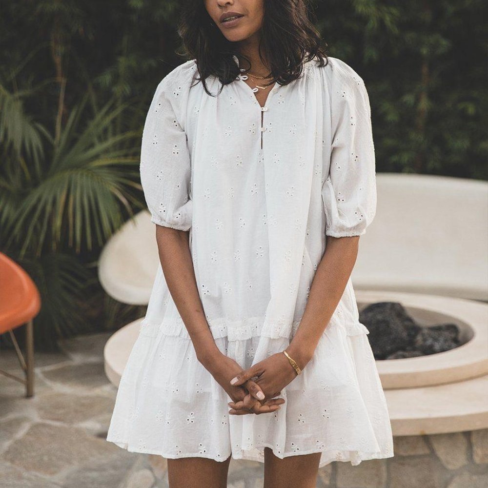 Cleobella Nevah Mini Dress in White Size M